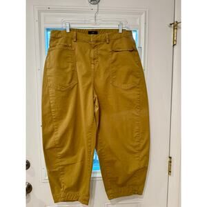 Ruti Barrell Leg Ankle Length Cropped Mustard Yellow Cotton Pants Size 5 M L